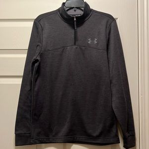 UNDER ARMOUR Coldgear Sweater Fleece 1/4 Zip Pullover Men's Size SMALL Gray EUC